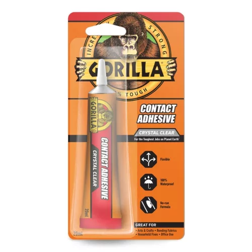 Gorilla kontakt ragasztó 20 ml – átlátszó, rugalmas és vízálló univerzális ragasztó