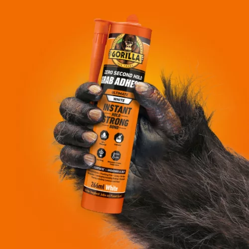 Gorilla GRAB ULTIMATE Extrém Erős Építési Ragasztó 266ml kézben tartva azonnali erős kötés, vízálló és hőálló szerelési ragasztó