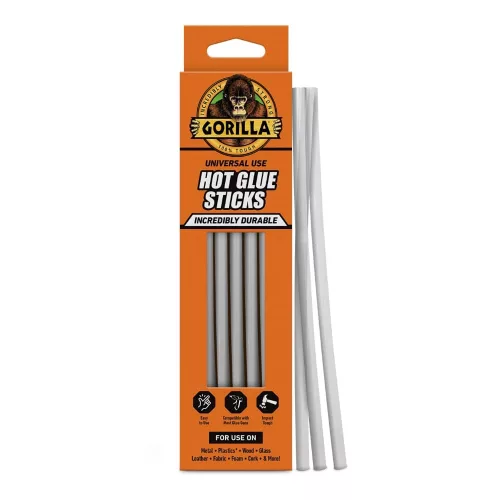 Gorilla Hot Glue ragasztórúd ragasztópisztolyhoz 7 mm × 200 mm, 20 db – univerzális ragasztórúd csomagolt kivitel
