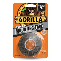 Gorilla Heavy Duty Mounting Tape Black – fekete kétoldalas ragasztószalag csomagolás