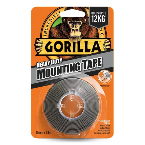 Gorilla Heavy Duty Mounting Tape Black – fekete kétoldalas ragasztószalag csomagolás