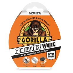 Gorilla Tape fehér színű, erős ragasztószalag, csomagolt kiszerelésben, beltéri és kültéri használatra