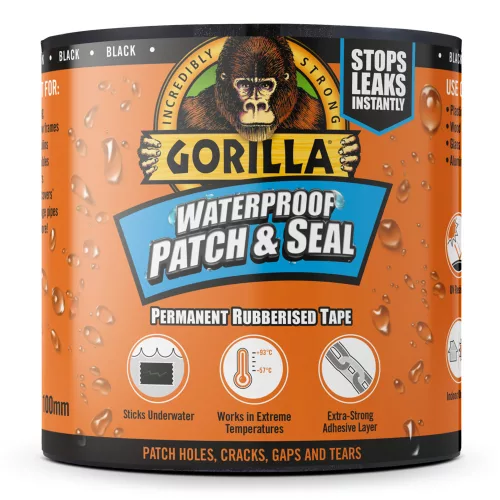 Gorilla Waterproof Patch & Seal Tape fekete, 3m x 100mm, vízálló ragasztószalag, korábbi csomagolás