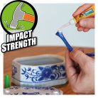 Gorilla Super Glue GÉL alkalmazása porcelánon – ütésálló és rugalmas kötés