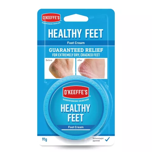 OKeeffes Healthy Feet Foot Cream for Dry, Cracked Heels – 91 g Jar