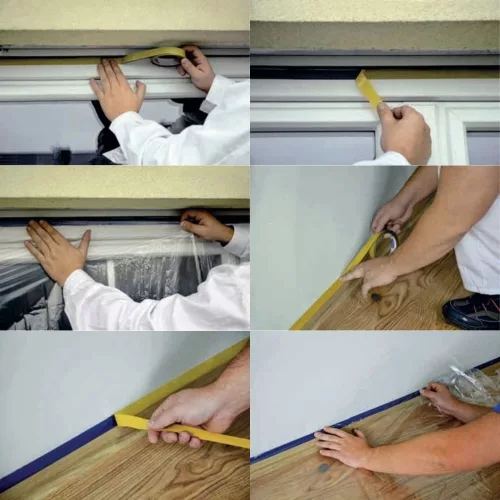 Blue Dolphin HYBRID DUAL double-sided masking tape for protecting floors and skirting boards during painting