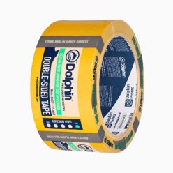 Blue Dolphin kétoldalas PP polipropilén ragasztószalag 50 mm x 25 m – erős tapadás sima felületeken, sárga kivitel