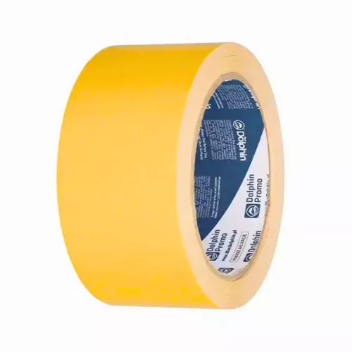 Blue Dolphin kétoldalas PP polipropilén ragasztószalag 50 mm × 25 m – csomagolás nélküli tekercs