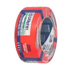 Blue Dolphin piros stukkó kültéri maszkolószalag 48 mm × 50 m, UV-álló 60 napig, professzionális festési munkákhoz