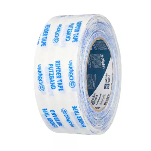 Blue Dolphin RENDER UV-resistant outdoor plaster masking tape for rough surfaces – 30-day UV protection, 48 mm × 50 m