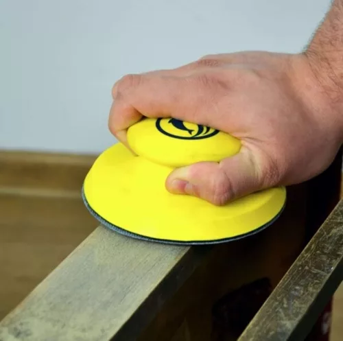 Blue Dolphin hook and loop hand sanding block set 125 mm – ergonomic holder + 10 sanding discs