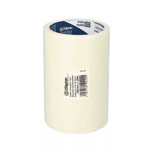 Blue Dolphin Self-Adhesive Repair Mesh Tape for Drywall 150 mm × 20 m – fiberglass joint reinforcement, packaged version