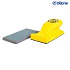 Blue Dolphin kézi tépőzáras csiszolóblokk szett, csiszolófelfogó, 10 db csiszolólappal, téglalap, 70x125 mm
