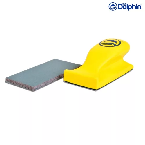 Blue Dolphin hand sanding block set – rectangular, hook & loop, 10 sanding sheets, 70 × 125 mm