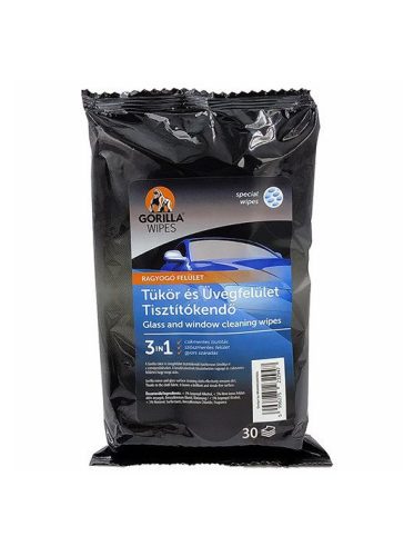 Gorilla Wipes tükör és üvegfelület tisztítókendő 30db/csomag 