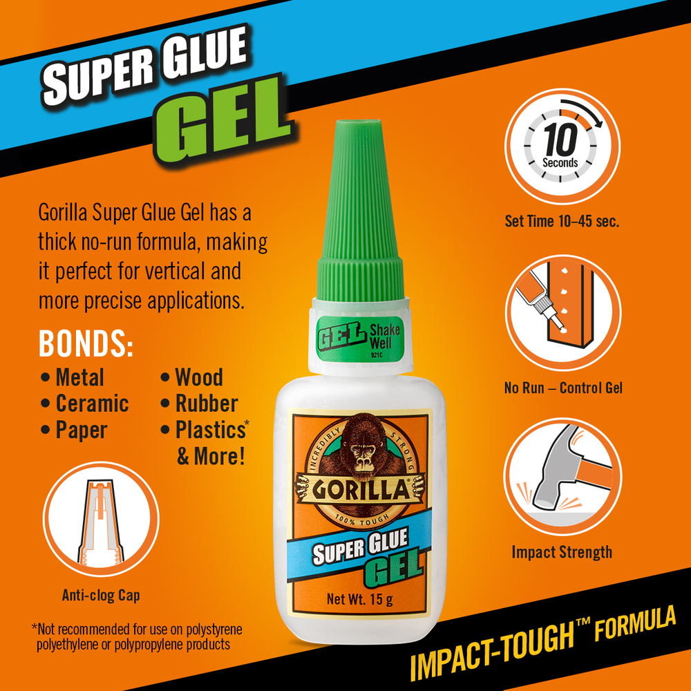 Gorilla Super Glue GEL 15g technical sheet