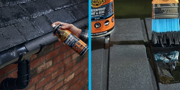 Vízszigetelő bevonat felhordása spray-vel ereszcsatornán és ecsettel tetőcserepen